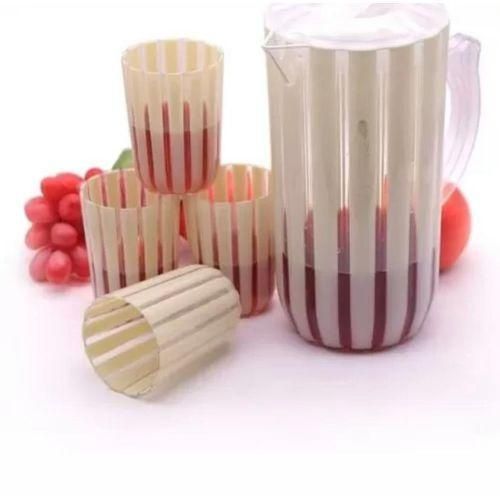 product_image_name-Generic-4 Piece Plastic Juice Tumbler Cups And 1Piece Jug Water Set-1