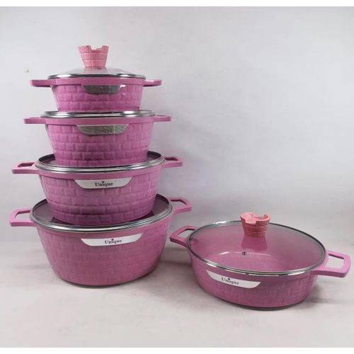 product_image_name-Generic-10Pc Granite Non Stick Cookware Set Cooking Pot Set Non-Stick Cookware Granite -MultiColor ,Black-2