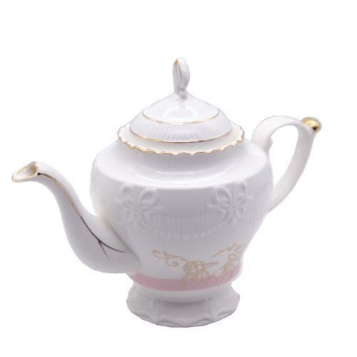 product_image_name-Other-Gold Self Designed Ceramic Teapot, 1Litre - White-1