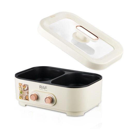 product_image_name-RAF-Multicooker 3L+3L Dual-Sided Shabu Pot Electric Cooker Electric Hot Pot- White.-2
