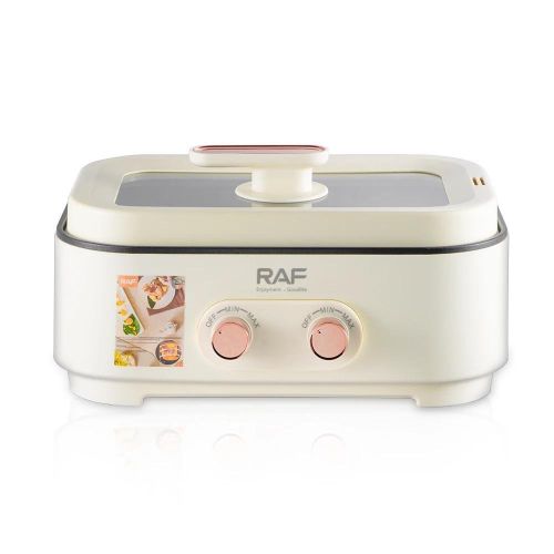 product_image_name-RAF-Multicooker 3L+3L Dual-Sided Shabu Pot Electric Cooker Electric Hot Pot- White.-3