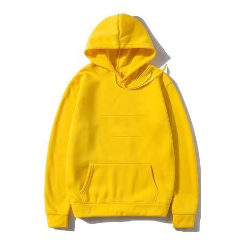 product_image_name-Fashion-Unisex Premium Cotton-Rich Hoodie - Emerald Forest Yellow - High-Quality Fleece Pullover-2