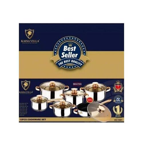 product_image_name-Generic-12Pcs Multi-purpose Stainless Steel Saucepans Dishes -Silver-2