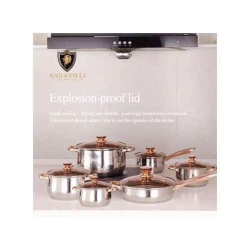 product_image_name-Generic-12Pcs Multi-purpose Stainless Steel Saucepans Dishes -Silver-3