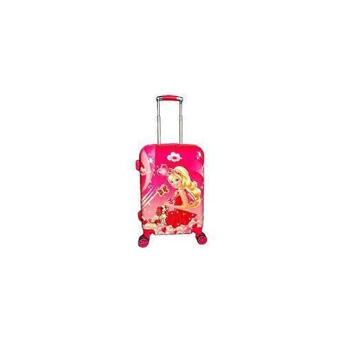 product_image_name-Generic-20 Inches Cartoon Print Barbie/Princess Both Sides Print Hard top Polycarbonate Girls Suitcase Trolley Bags for Kids with 4 Wheels- Pink-7