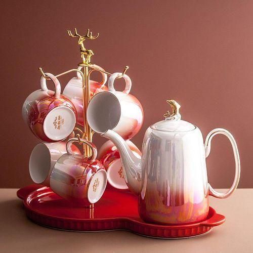 product_image_name-Generic-Iridescent Ceramic Tea Set with Decorative Golden Stand and Tray-3