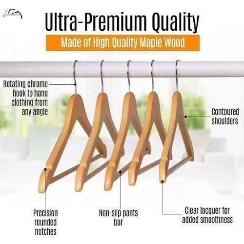 product_image_name-Generic-Restricted Return 5 Pieces Of Coat, Trouser, Vest Rotating Hangers Wooden-1
