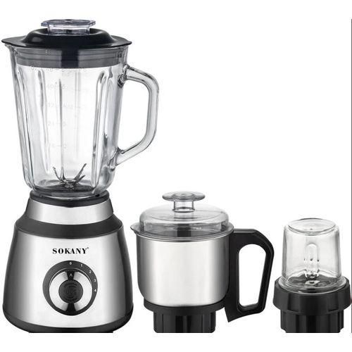 product_image_name-Sokany-3-IN-1 Blender 1.5L Glass Jar ,150g Grinder ,300g Grinder - White-1
