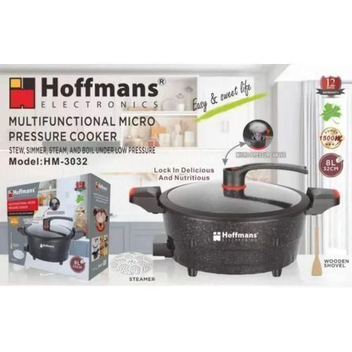 product_image_name-Hoffmans-HM-3032, Micro Pressure Cooker, 8Ltr / 8 Liters, 1500W - Black-1