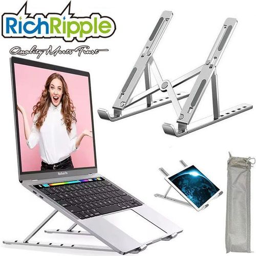 product_image_name-Generic-Metal Foldable Adjustable Height Laptop Stand - Silver-3