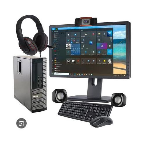product_image_name-DELL-Refurbished Complete Set Optiplex Desktop CPU Webcam Headset 8GB RAM 500GB HDD i5 With Free Wifi Card Brilliant work from home Perfect Combo-  Black-1