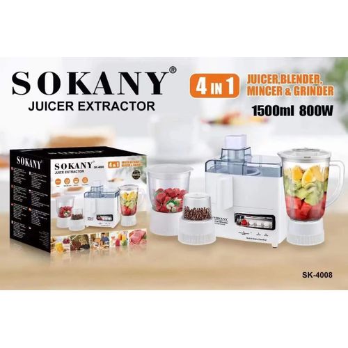 product_image_name-Sokany-4 In 1 Food Processor Juicer,Blender,Grinder,Meat Chopper-Transparent-2