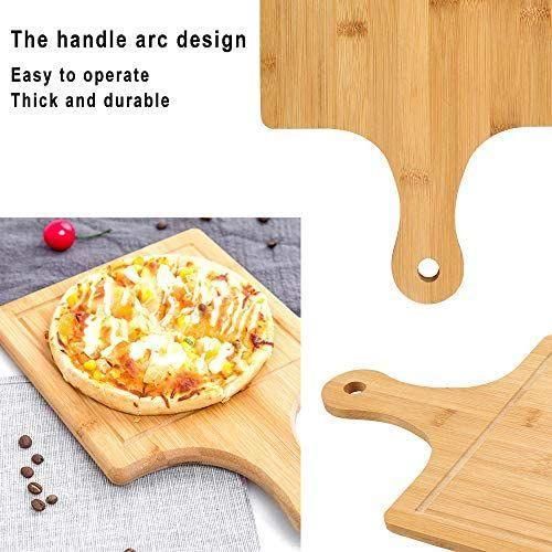 product_image_name-Generic-Household Wooden Rectangle Flat Fruit Pizza Serving Board Tray Plate With Handle- Brown.-2