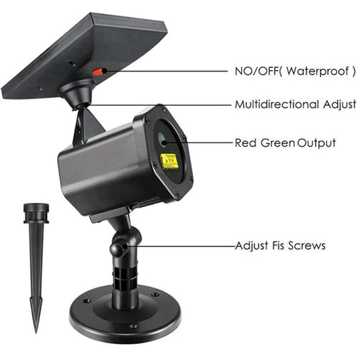 product_image_name-Generic-LED Solar Energy Lights, Christmas Projector Light, Festival Rotating Spotlight, Christmas Festival Outdoor Landscape Decorative Lighting - Multicolor-3
