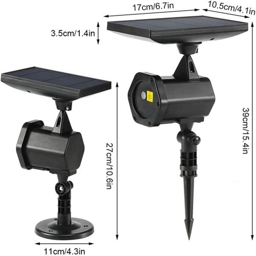 product_image_name-Generic-LED Solar Energy Lights, Christmas Projector Light, Festival Rotating Spotlight, Christmas Festival Outdoor Landscape Decorative Lighting - Multicolor-7