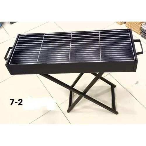 product_image_name-Generic-27.5*15.5 Inches Heavy Duty Foldable Bbq Stand With Kabab Smoker Grill Durable Iron Construction Barbecue Charcoal Grill, Folding Tabletop Kabab Smoker For Patio, Garden Outdoor Camping -Black-1