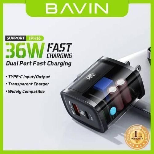 product_image_name-Bavin- 36W Dual Port Transparent Fast Charger-1