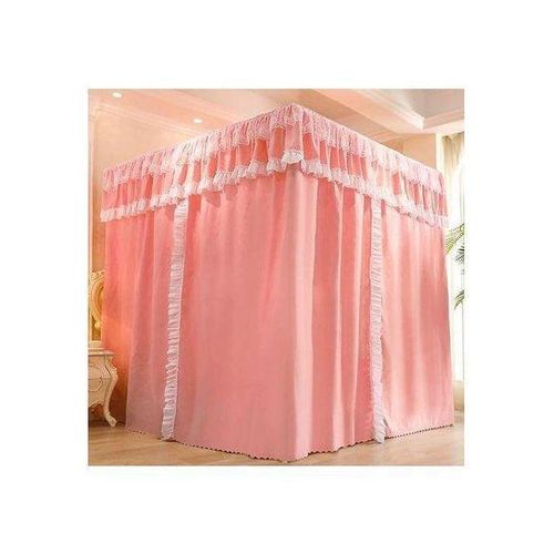 product_image_name-Generic-Curtain Mosquito Net With 4 Steel Stands & Unique Lace Design &Luxurious Packaging Double-layer Bed Net S4Peach.-2