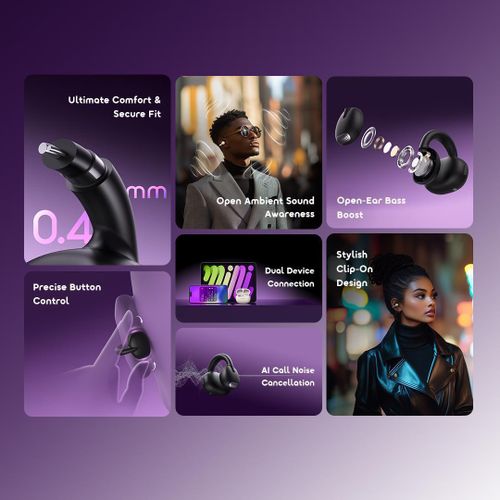 product_image_name-Oraimo-OpenSnap True Wireless Bluetooth Headphones Clip-On Open-Ear - Gold-3