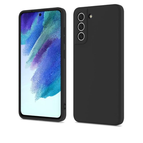 product_image_name-Generic-Samsung Galaxy S21 FE 5G Case, Smooth Soft Liquid Silicone Case, Gel Rubber Shockproof Full Body Protective Phone Cover for Samsung S21 FE (Black)-1