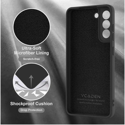 product_image_name-Generic-Samsung Galaxy S21 FE 5G Case, Smooth Soft Liquid Silicone Case, Gel Rubber Shockproof Full Body Protective Phone Cover for Samsung S21 FE (Black)-3