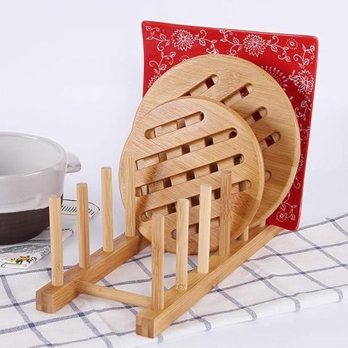 product_image_name-Generic-Multi Plate Stands for Display Plate Storage, Plate Drain Rack Pot Lid Dish Bowl Cup Display Holder, Dish Organizer Stand for Kitchen Counter Cupboard-4