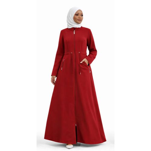 product_image_name-Fashion-Women Long Sleeve Maxi Habaya Dress – Modest Muslim Wear, Elegant Gown with Free Veil-1