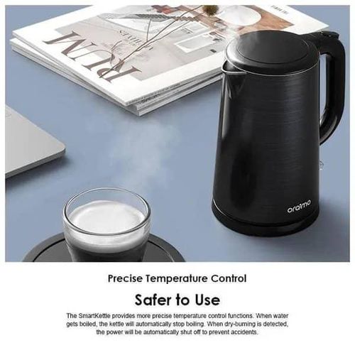 product_image_name-Oraimo-Electric Stainless Steel Double-wall Design Precise Temperature Control Water Boiling Smart Kettle 1.7L Full Metal Liner Jar Pot- Multicolor-6