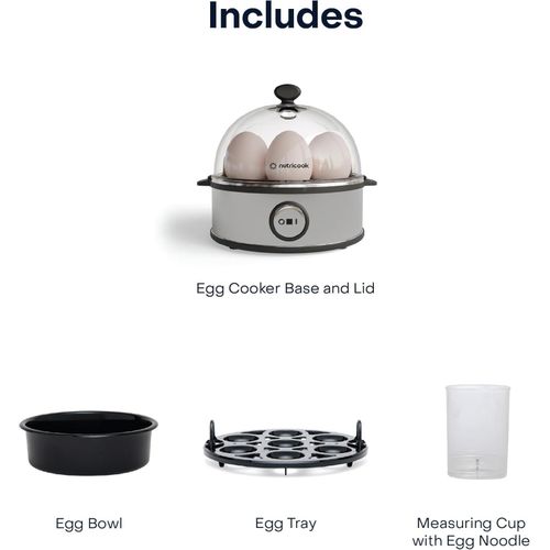 product_image_name-nutricook-Rapid Egg Cooker: 7 Egg Capacity Electric Egg Cooker for Boiled Eggs, Poached Eggs, Scrambled Eggs, or Omelettes with Auto Shut Off Feature - Silver/Black-6