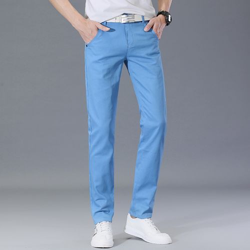 Blue casual pants on sale