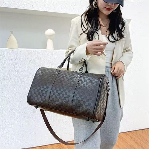 product_image_name-Generic-17.32 x 24 x 27 cm Medium Size Duffel Bag - Faux Leather Duffle Weekender Overnight Tote Travel Bag - Handbag Carry On Suitcase Strap - Gym, Luggage for Travel, Sports & Outdoors -2