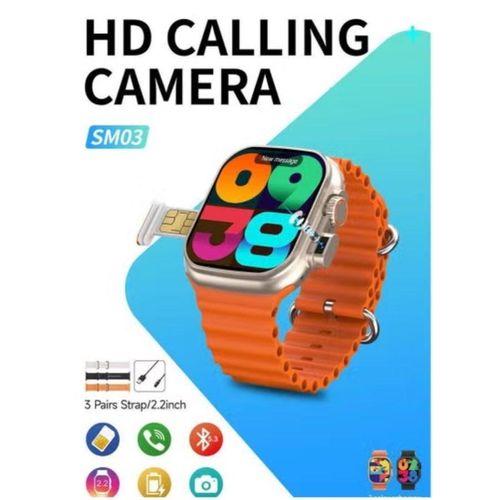 product_image_name-Generic-SM03 Smartwatch with SIM Card Support & Built-in Camera – Bluetooth Digital Watch with Call Function, Fitness Tracking, Notifications & Activity Monitoring – Includes 3 Interchangeable Straps – Lightweight Wearable for Men, Women & Teens –-1