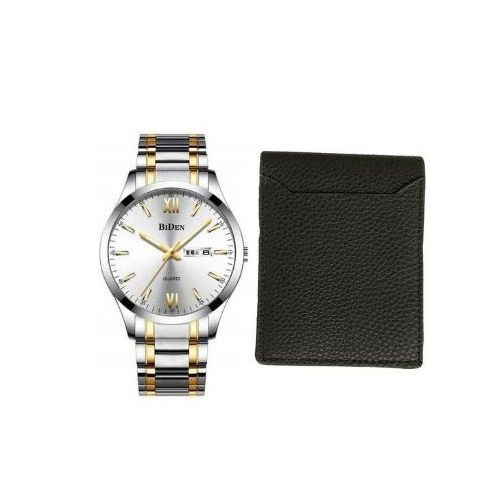 product_image_name-Biden- 2 Pack Of Mens Watch with Wallet - Silver, Black-1