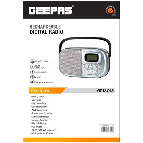 product_image_name-Geepas-Original Portable 4band receiver FM/AM 2 Headphone Socket Rechargeable Radio with Digital Display, Grey-1