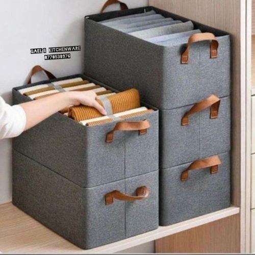 product_image_name-Generic-pcs, Storage Boxes, Pack of 5, Fabric Storage Cubes, Organiser Box, Stacking Boxes, Foldable Box, Organiser Boxes, Fabric Boxes, Storage, Grey-1