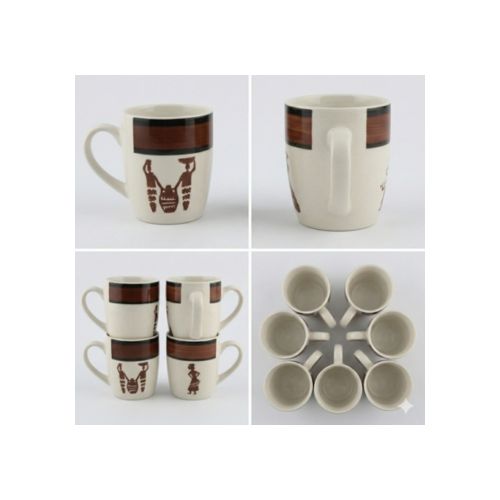 product_image_name-Sundabest-Set of 6 Creamic Mugs - Brown-3