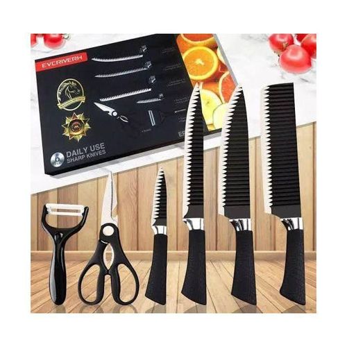 product_image_name-Generic-Elevate your kitchen experience with this ultra-sharp, high-performance knife set. Featuring a sleek black non-stick coating, these blades are designed to glide through food without sticking, making your meal prep faster and easier.-1