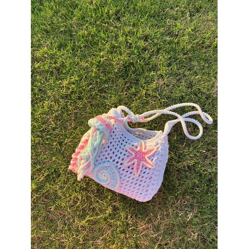 product_image_name-Other-Crochet Ocean Bag – Pink & White Mermaidcore Shoulder Bag with 3D Charms (Starfish,Bow, Shell, & Jellyfish)-5