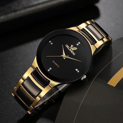 product_image_name-Fashion-Men's Watch 2 In 1 Casual  Business Quartz Watch + Bracelet - Black/Gold-5