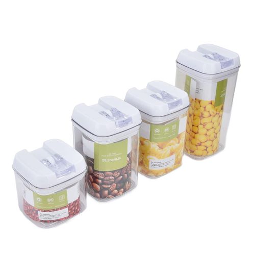 product_image_name-Generic-Food Storage Containers  4Pcs Set Storage Jars BPA Free Flour Container Multi Purpose Multifunctional for Refrigerator for Kitchen for Closet- White-5