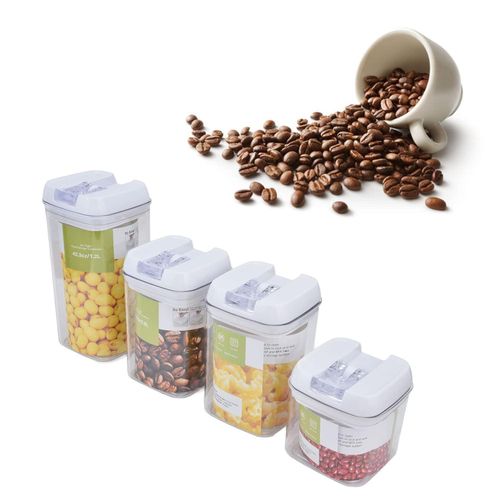 product_image_name-Generic-Food Storage Containers  4Pcs Set Storage Jars BPA Free Flour Container Multi Purpose Multifunctional for Refrigerator for Kitchen for Closet- White-6