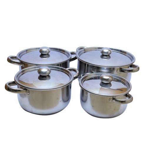 product_image_name-Generic-Stainless Steel Cookware/ Serving Dishes, 4pc Set - Silver-1