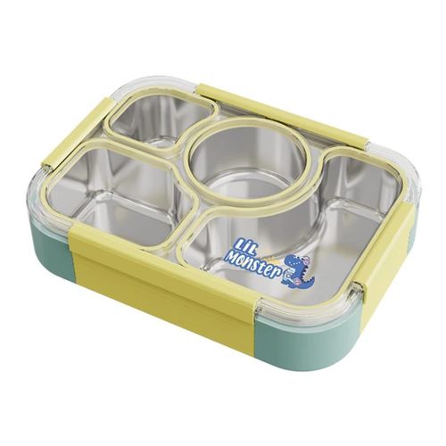 product_image_name-Generic-Durable Leakproof Stainless Steel Bento Lunch Box with 4 Compartments Sauce Tin With Soup Bowl Section Snack Container You Can Store Different Foods Separately For Children And Adult ,school, Office Travel Lunches -1