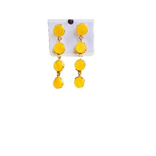 product_image_name-Fashion-Triple-drop Yellow Stone Earrings -1