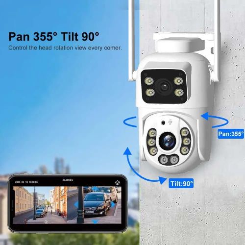 product_image_name-Generic-1080 Dual Lens HD PTZ Network Camera Zoom Dual Lens Home Outdoor WiFi Camera-6