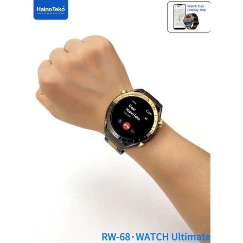 product_image_name-Generic-Haino Teko RW-68 WATCH Ultimate Smart Watch with AMOLED Display Bluetooth Calling GPS Map Display and 3 Pair Straps Black-3