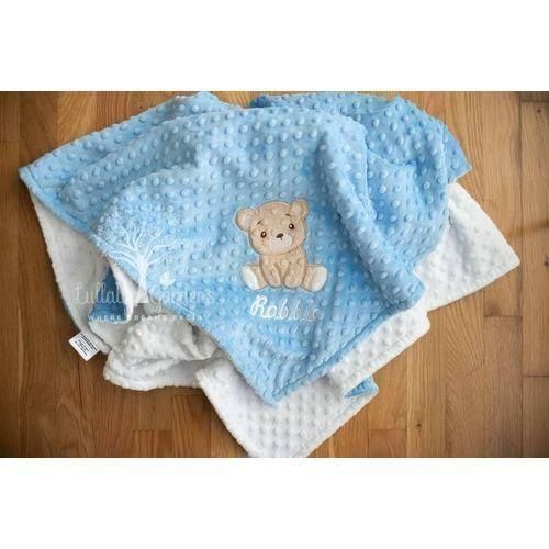 product_image_name-Generic-Ultra-Soft Minky Dot Baby Blanket with Sherpa Backing-2