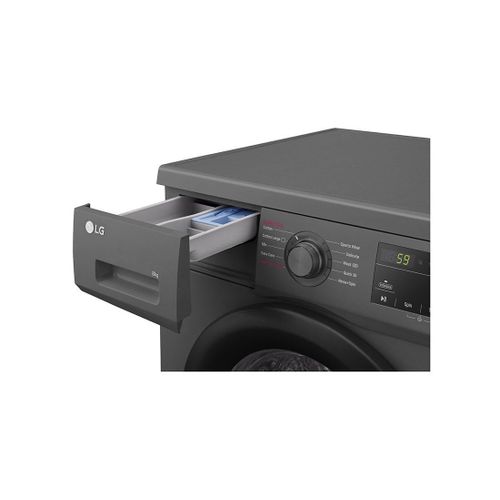 product_image_name-LG-F4J3TYG6J.AMBQEEF; 8 Kg, Front Load Washing Machine, AI DD™, Steam™ - Grey & Black(2YRS WRNTY)-6