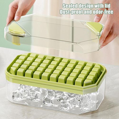product_image_name-Generic-Ice Cube Tray with Lid and Bin, 50 Cavity Stackable Ice Maker with Ice Shovel, BPA-Free Ice Cube Trays for Freezer for Whiskey Cocktail Juice Coffee Ice Mold for Freezer Ice Storage Box BPA-Free Ice Shovel Mini Trays -1