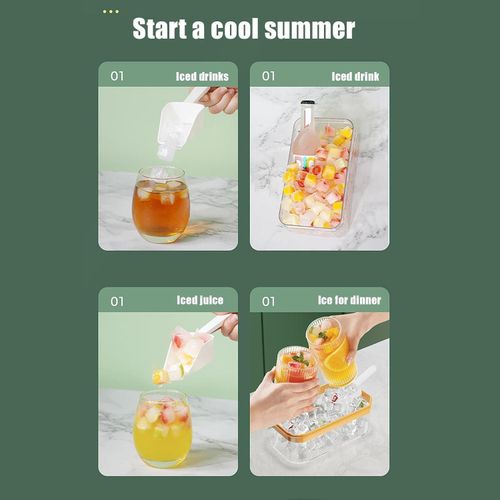 product_image_name-Generic-Ice Cube Tray with Lid and Bin, 50 Cavity Stackable Ice Maker with Ice Shovel, BPA-Free Ice Cube Trays for Freezer for Whiskey Cocktail Juice Coffee Ice Mold for Freezer Ice Storage Box BPA-Free Ice Shovel Mini Trays -2